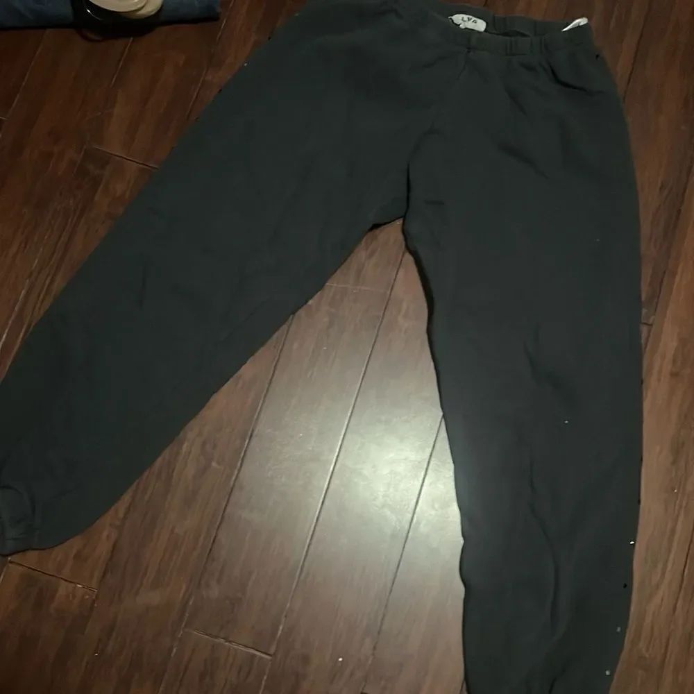 LNA Dark Grey Sweatpants - Joggers - Black Dot Detail on Sides - Size Small